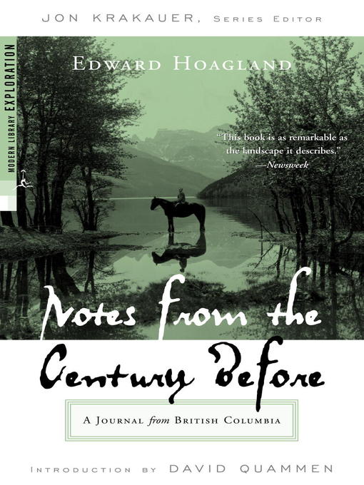 Title details for Notes from the Century Before by Edward Hoagland - Wait list
